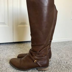 Knee High Brown Leather Boots Sz 7.5